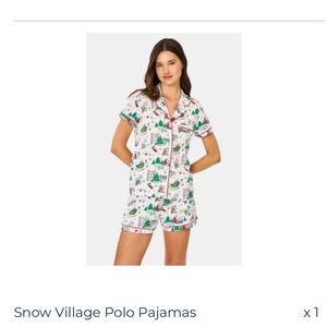 Roller Rabbit Snow Village Polo Pajamas - White and Green